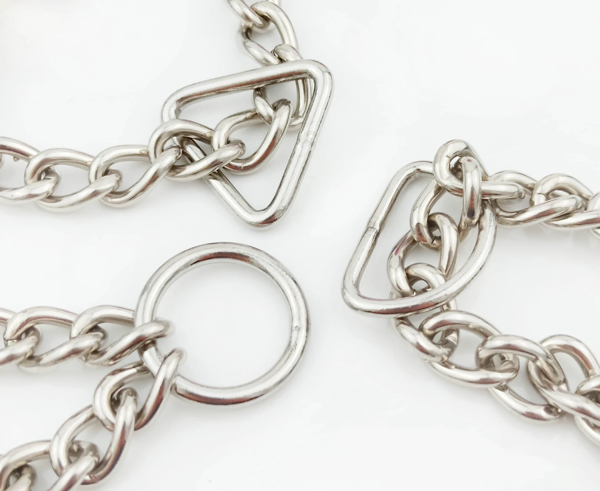 3MM Width Colorful Stainless Steel Triangle Button Dog Chain Stainless Steel Dog Leash Rose Gold Dog Collar