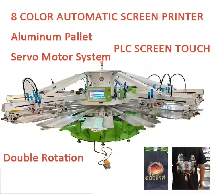 product dongguan ruida machinery automatic 8 color 18 stations carousel serigraphy machine for t shirts-2