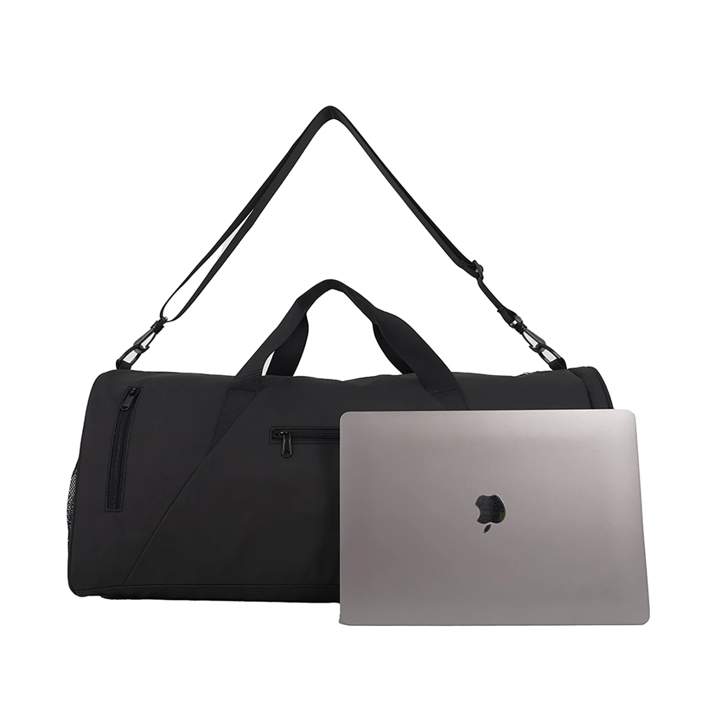 product custom logo large lightweight duffel bag foldable polyester travel luggage storage with strap fashion style-1