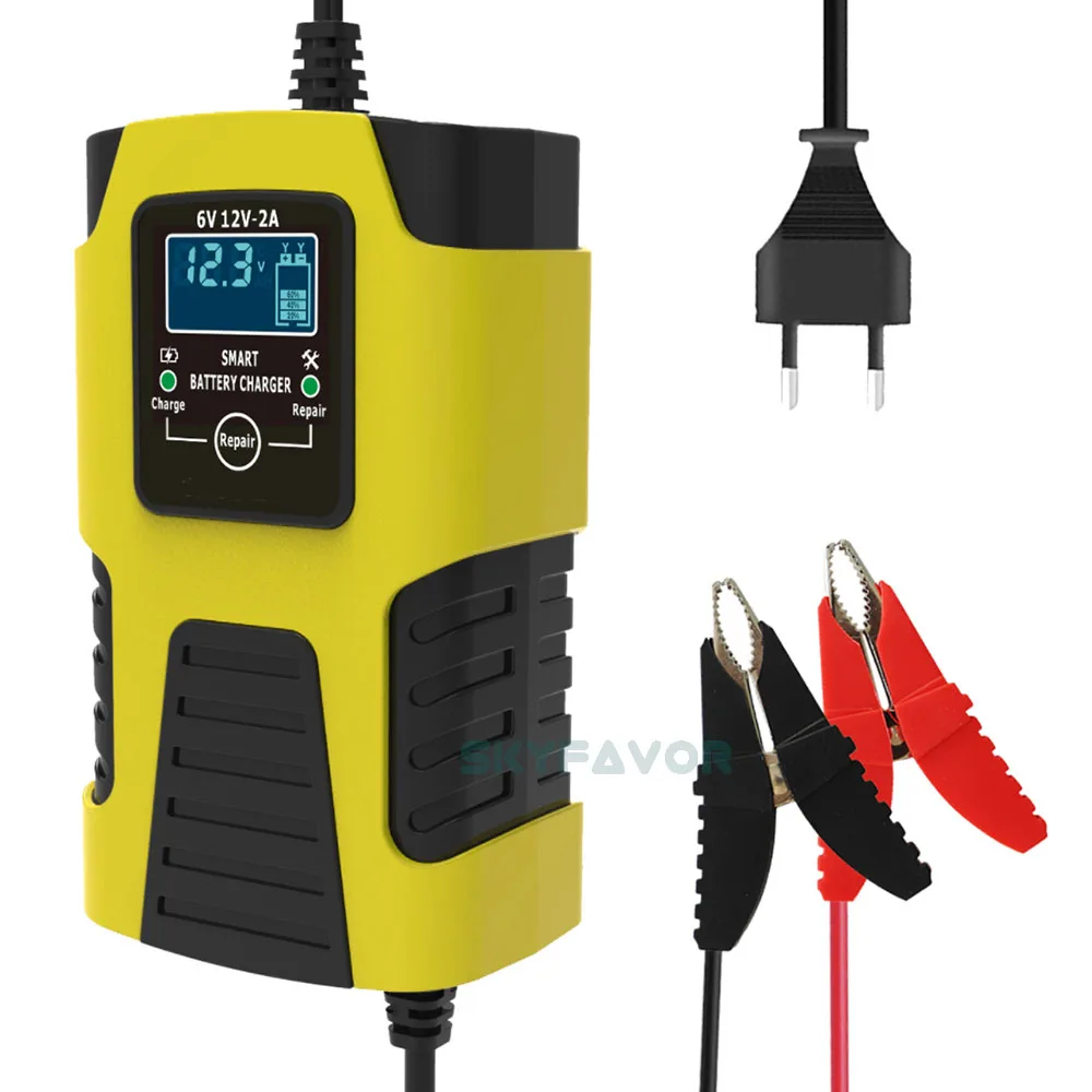 Most selling 6 volt battery charger 6V 12V 2A Universal automatic deep cycle lead acid pulse repair motorcycle battery charger