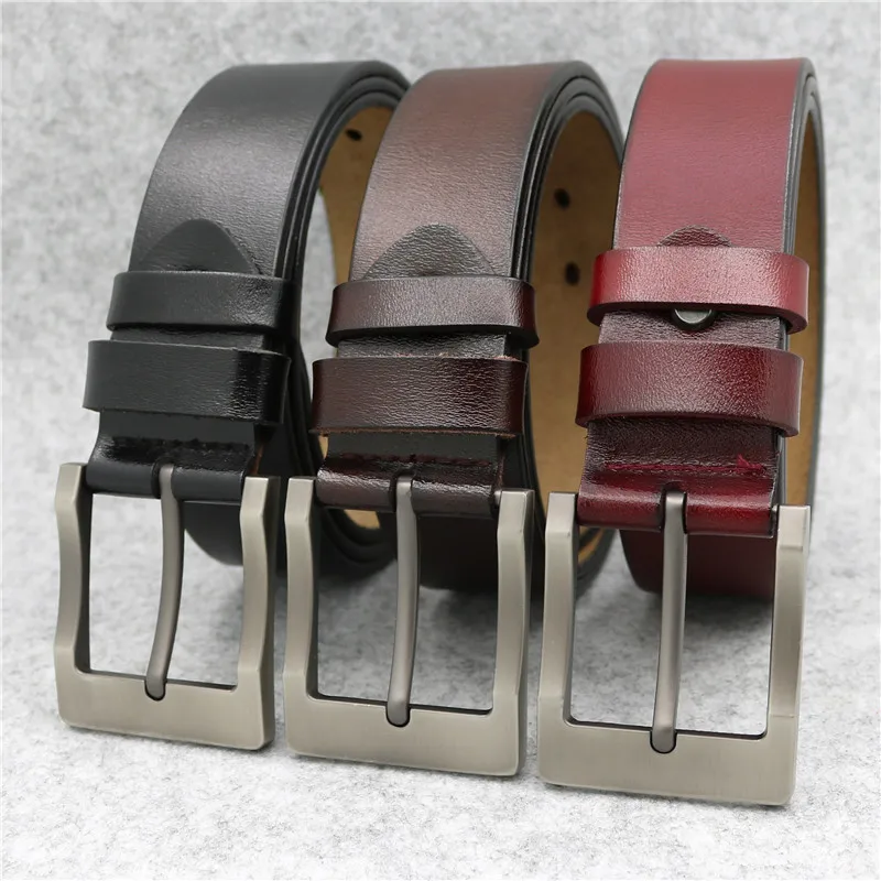 Real Cowhide Belts For Men Hot Genuine Leather Belts Men's Pin Buckle Belt Fashion Wholesale LQbelt Factory Custom LOGO