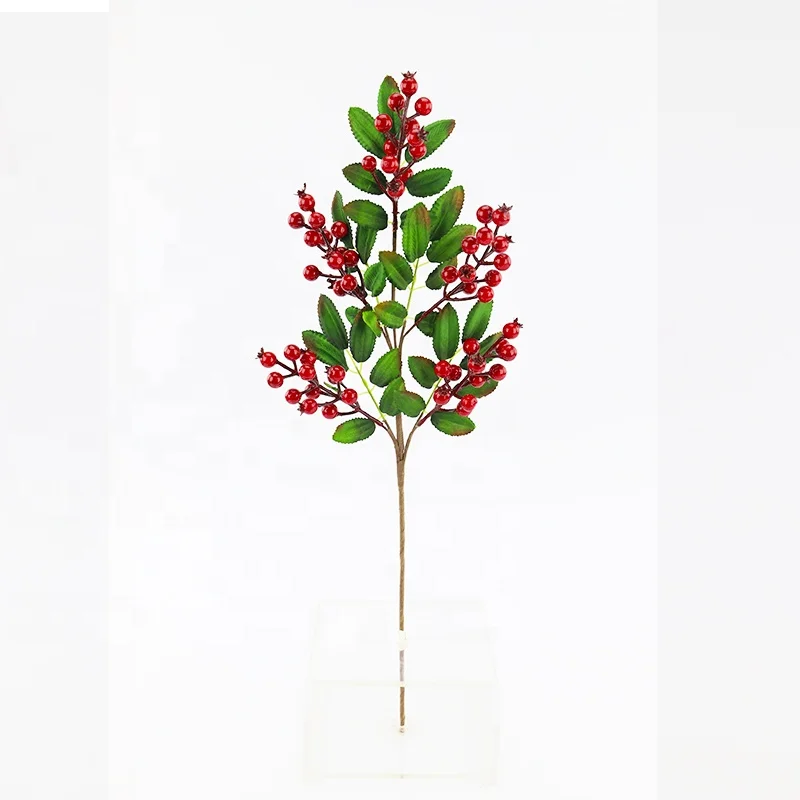 Handmade artificial flower wholesale in China home decoration Christmas berry and pincone Branch/Centerpiece