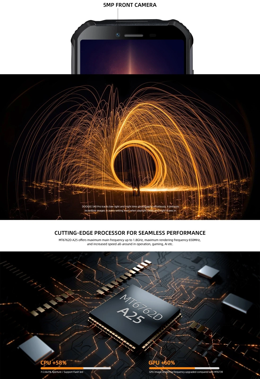 DOOGEE S40 Pro 2020 4GB+64GB 5.45 inch 4650mAh Battery Rugged Android 10.0