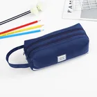 Pencil Korea School Pencil Bag Solid Canvas Pencil Pen Bag Large Capacity Creative Korea Fabric Pencil Case For School