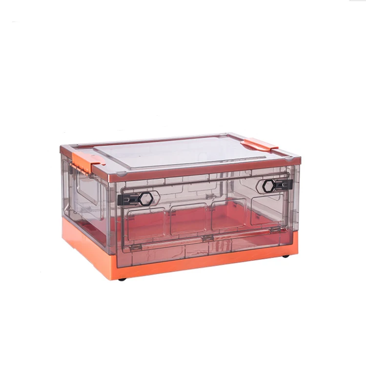 Clear Foldable Drink Organization Storage Box Large Capacity Box with Lid