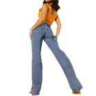 Ladies Jeans Custom Logo High Quality Fashion Designer Size Ladies Streetwear Style Denim Jeans Women