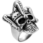 Black Ring Men's Punk Stainless Steel Silver Black Gothic Joker Clown Band Ring