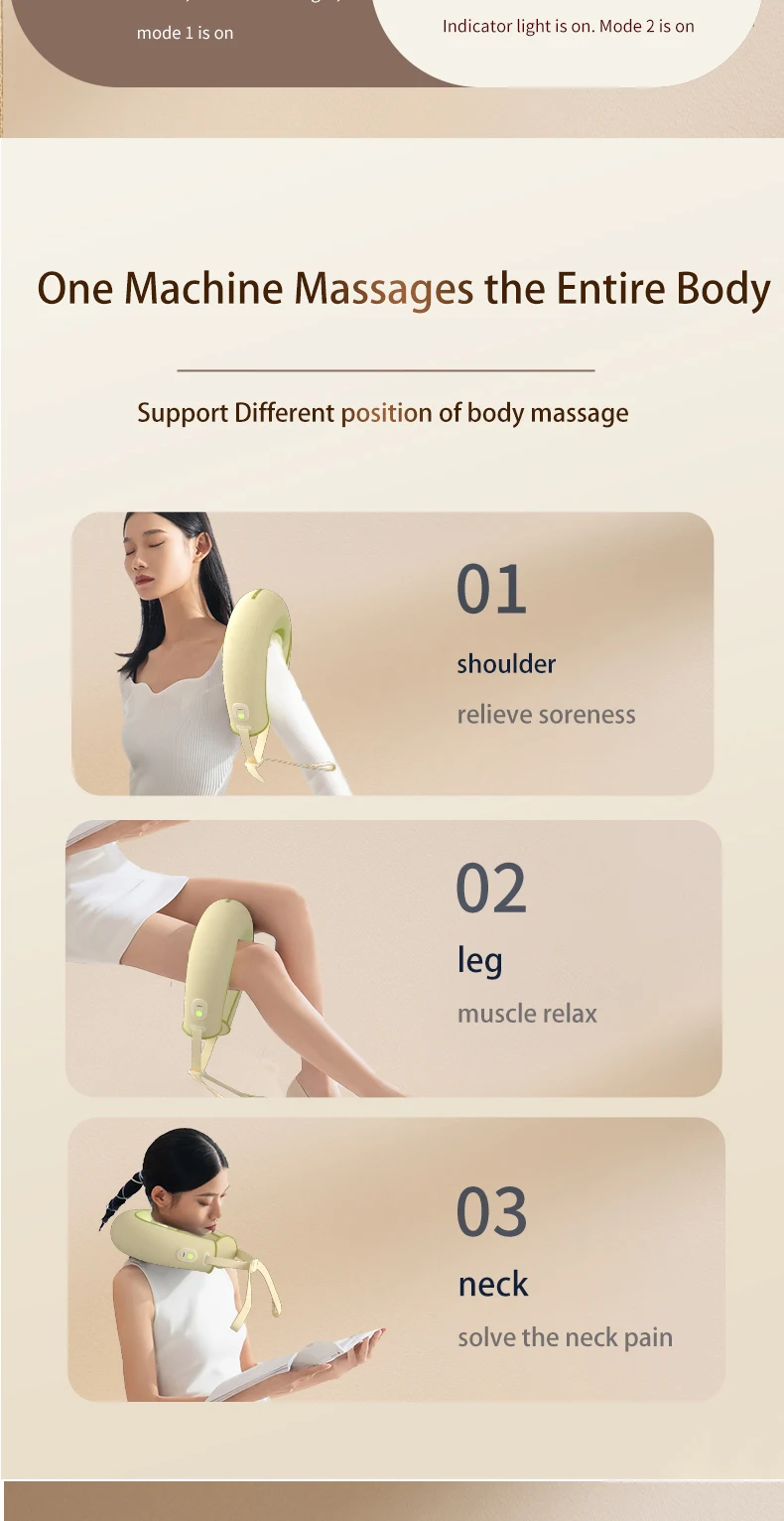 2024 New Design Hot Compress Neck & Shoulder Massage Equipment 5D Rotation Kneading Cervical Massage Pillow Deep Tissue Relax