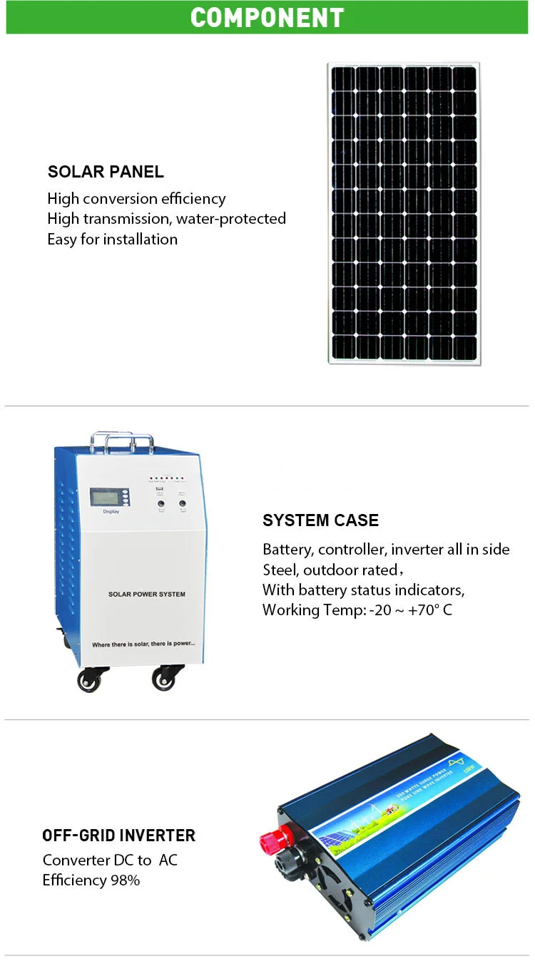 Residential Off Grid Solar Energy System Kit 1kw 3kw 5kw Solar Panels ...