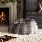 Top Quality Soft Large Luxe Faux Fur Beanbag Chair Sofa Cover Living Room