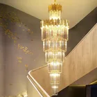 Stairs Chandelier Customize Modern Design Decorative For Large Living Room Long Crystal Chandeliers