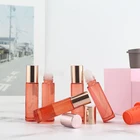 Perfume 10Ml Rose Gold Slim Perfume Skincare Essential Oil Roller Bottles Roll On Glass Bottle
