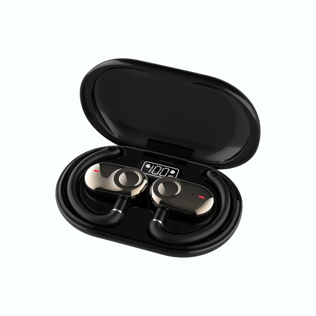 JM18 Wireless Bluetooth Headset TWS Super Bass Earphones Type-C Open Earbuds With Dual Mic Noise Cancelling Biaxial Rotation
