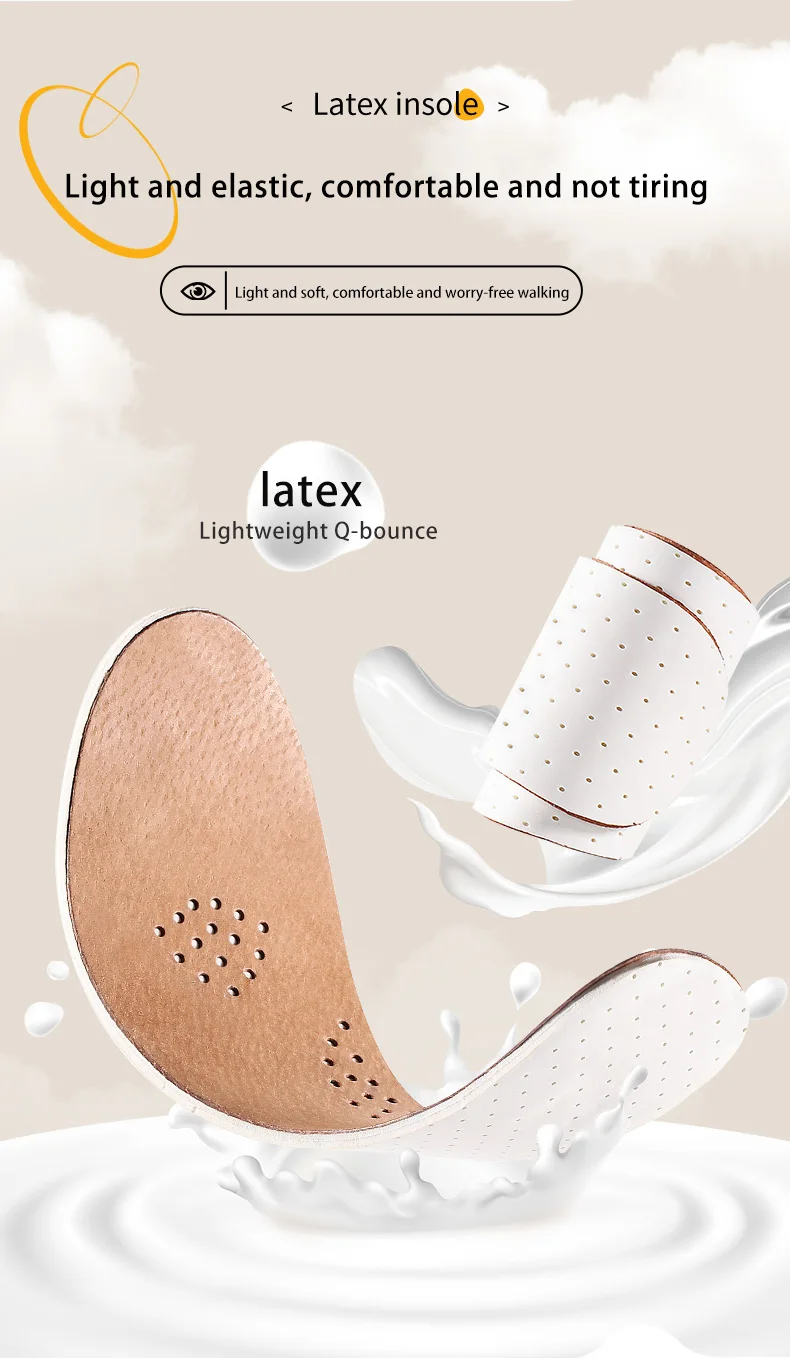 Wholesale Sports & Comfort Latex Leather Insoles With Ventilating Holes Wear-Resistant Shock-Absorbing Light Elastic MOQ 1 Pair Wholesale Sports & Comfort Latex Leather Insoles With Ventilating Holes Wear-Resistant Shock-Absorbing Light Elastic MOQ 1 Pair