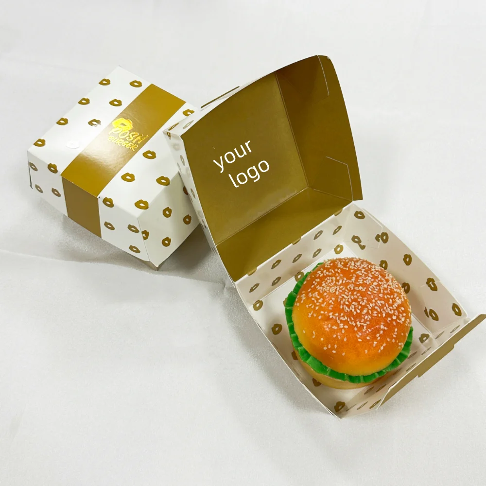 Custom Printed Take Away Fast Food Box Fried Chicken Burger Paper Box Food Container