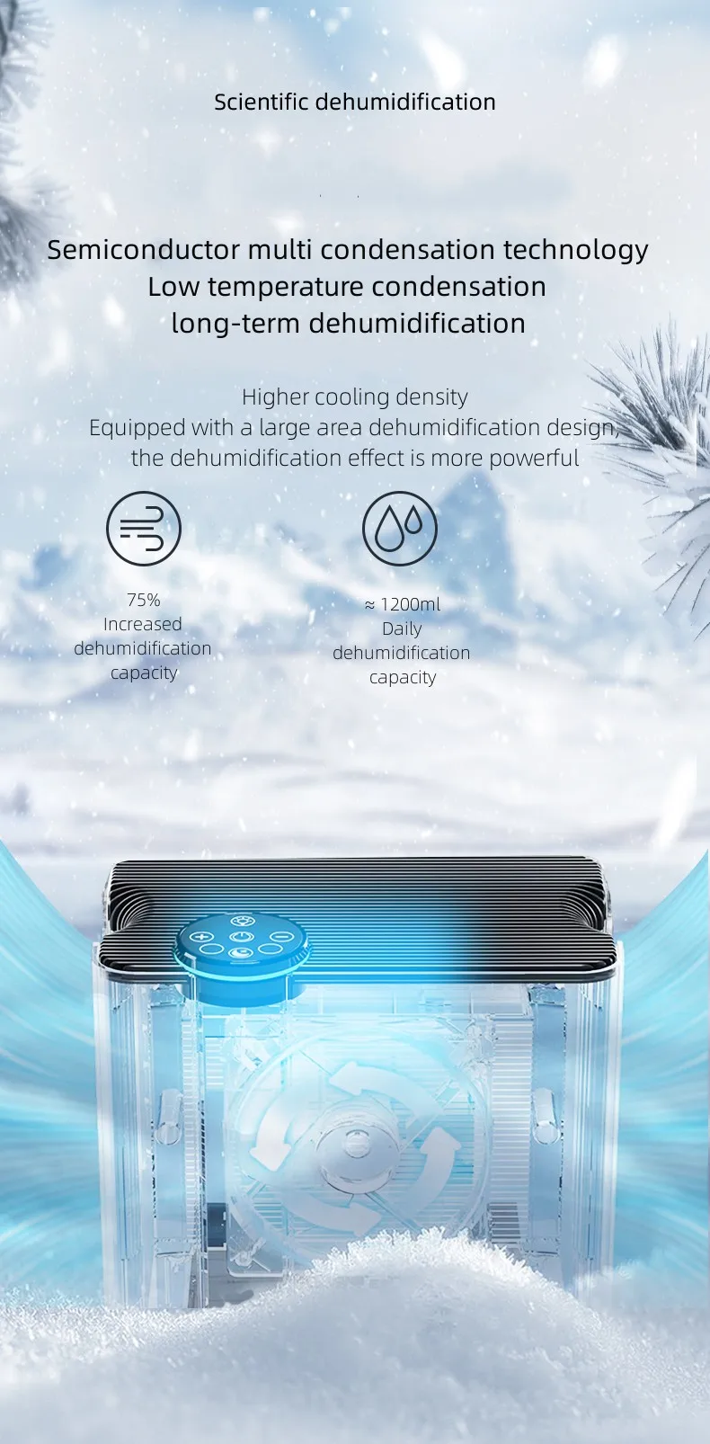 Household Refrigerative Dehumidifier, Portable, 2.8L - detail 4