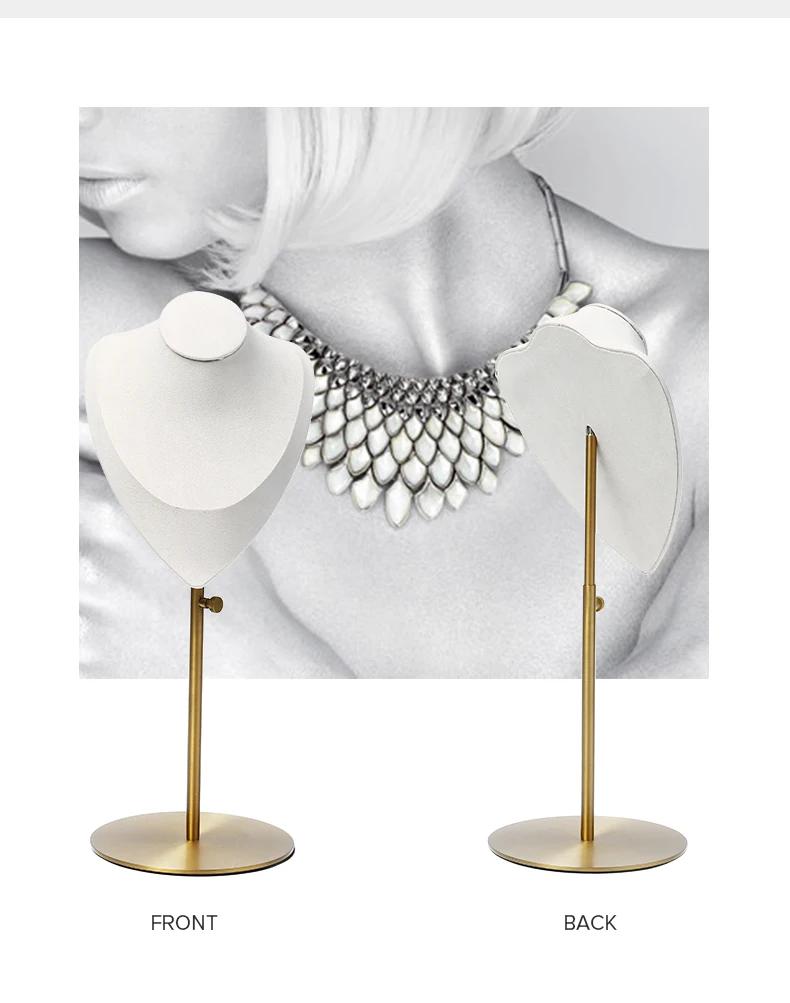 New Product Portable Jewelry White Unique Adjustable Necklace Display Bust Stand