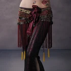 Wholesale Ladies Tribal Performance Belt Gold Coins Long Tassels Bellydance Hip Skirt Scarf