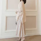 Skirts 2021 Summer Women's Skirts Floor Length Champagne Pleated Girls' Skirts
