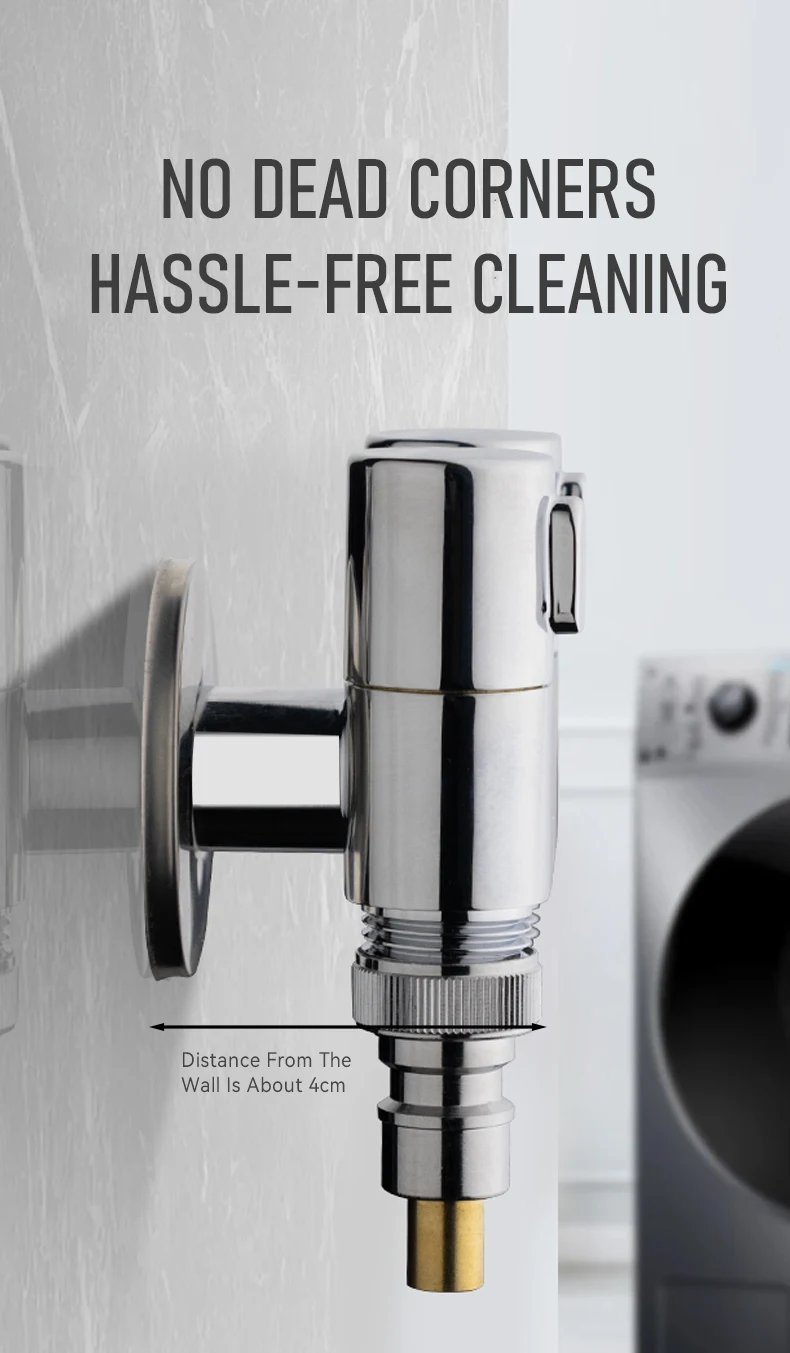 Hot Selling Brass 1 in 2 Out Angle Valve Double Handle Shunt Faucet Diverter New Design 3-Way Gun Grey Bathroom Kitchen Hotel details