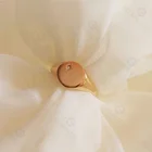 Silver Gold Ring Gemnel Timeless Crystal Set Engraved Signet Cubic Zirconia 925 Silver Gold Plated Ring