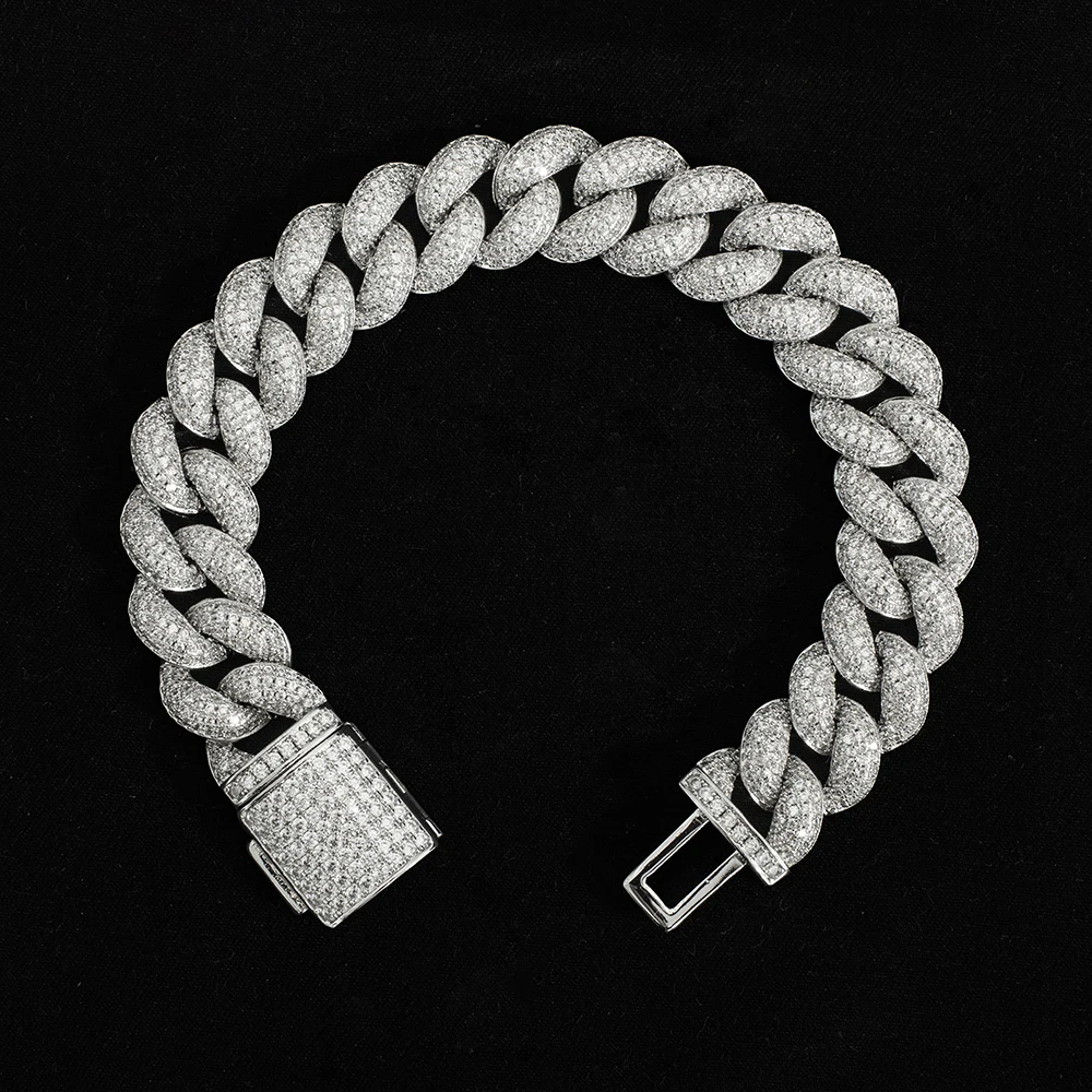 Mm Hip Hop Iced Out Cz Zircon Collar De Cadena Cubana Eslabones