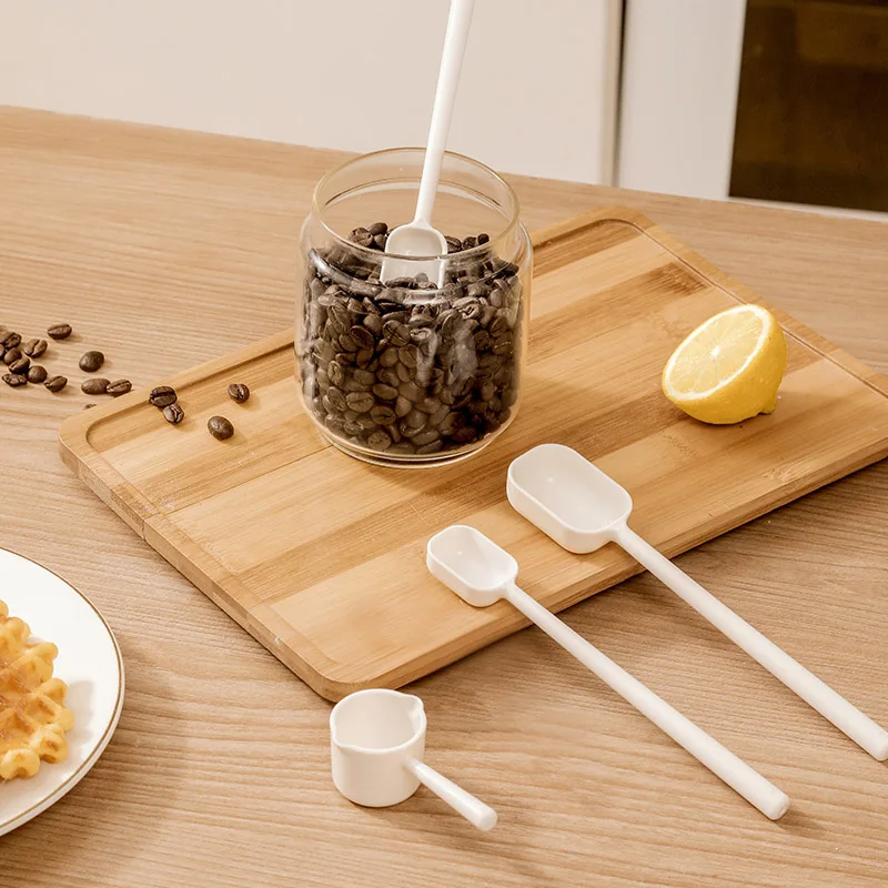 White plastic spoon heathy limit salt teaspoon measuring scoop for powder