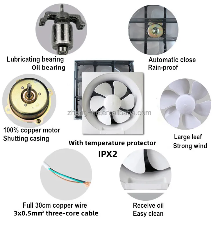 Silent Air Extractor, 35W, Plastic, Wall - detail 10