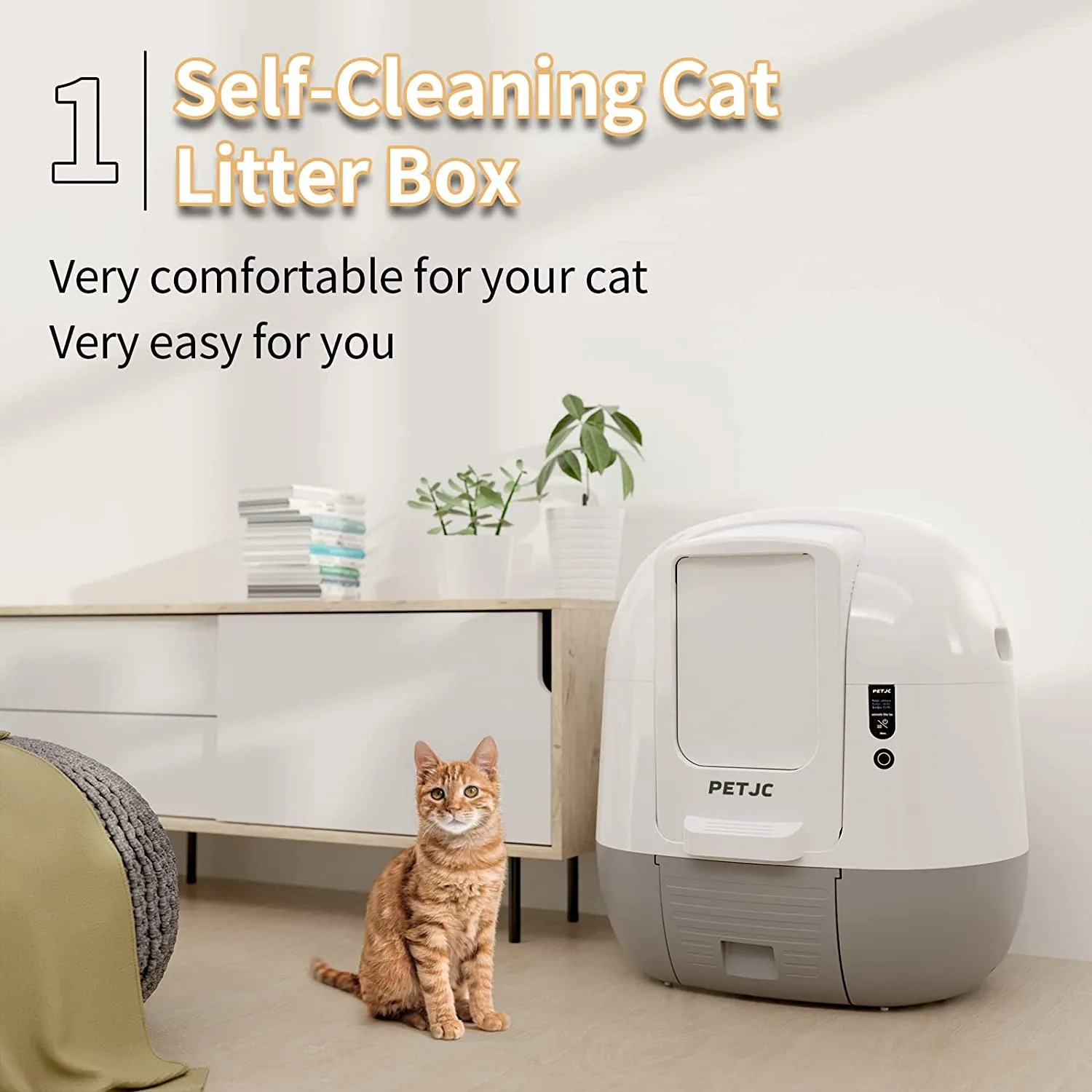 タイプ スマートキャットリターボックスセルフクリーニングインテリジェントラージフルクローズド防滴ベッドパンキャットトイレ自動キャットサンド