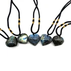 Crystal Heart Pendant Crystal Craft Wholesale Natural Labradorite Heart Shape Pendant Of The Heart Of Sea