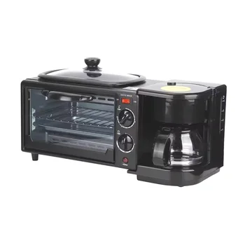 Household Multifunctional 3 in 1 Breakfast Machine Electric Toaster Oven Bread Coffee Maker Frying Pan