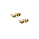 Black Stud Earrings Luxury All-match Black Diamond S925 Sterling Silver Stud Earrings