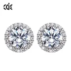 Earrings Earrings 925 Stud Earring CDE Luxury Zirconia Jewelry Custom Logo 925 Sterling Silver Fashion Stud Earrings For Women Set