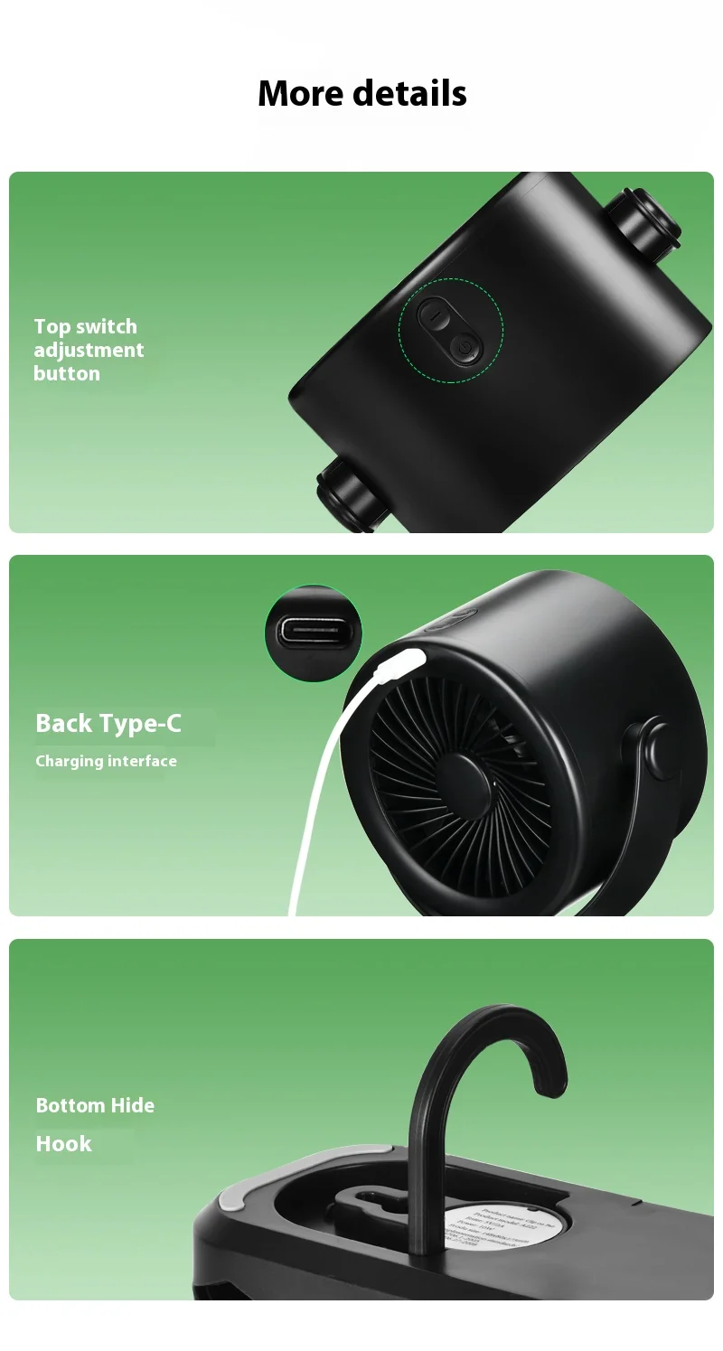Mounted Usb Clip Fan, Wall, Portable - detail 26
