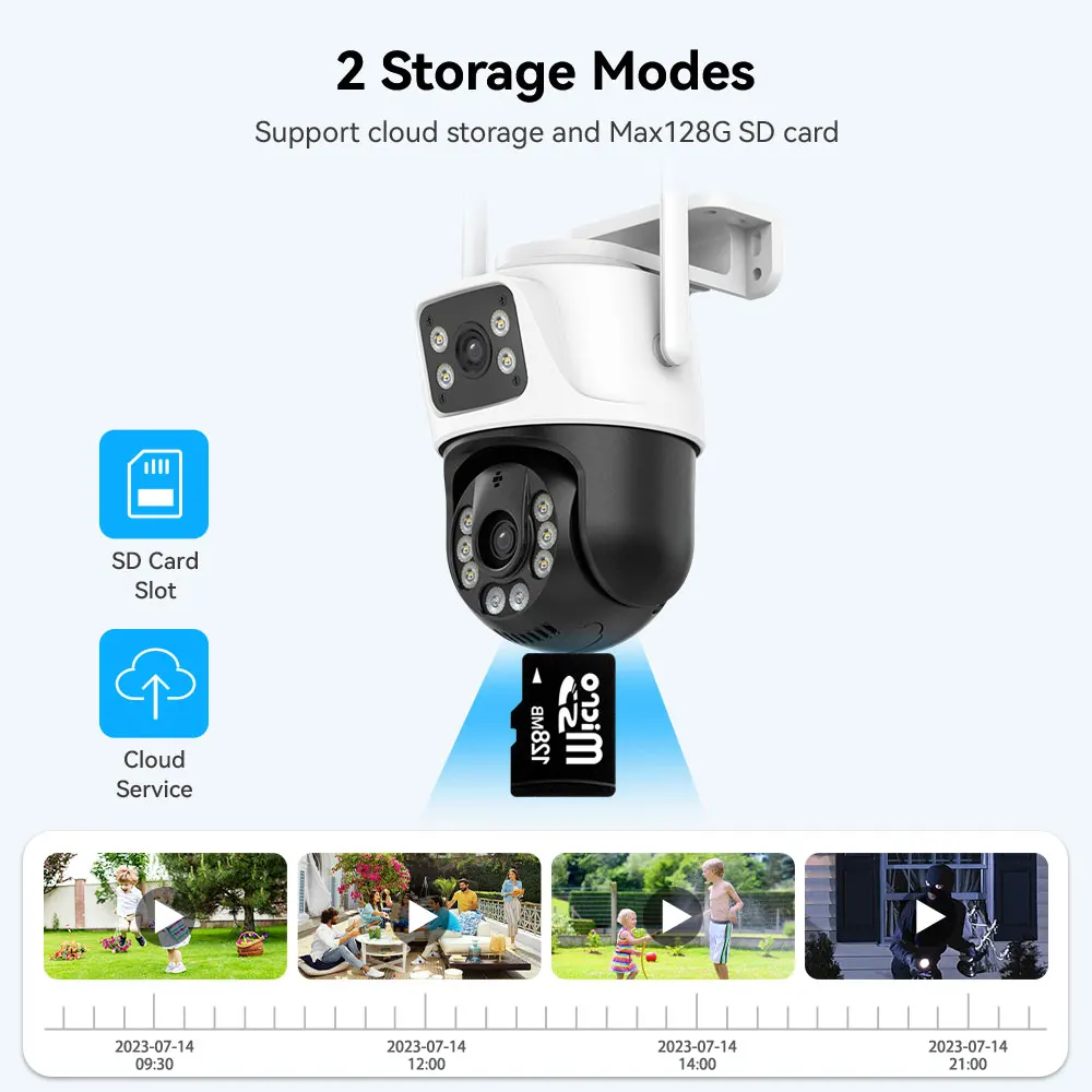 ICsee Outdoor 6MP 8MP Dual Lens Wireless PTZ CCTV Camera 6MP supervisory Tracking 6MP 4K Dual Lens PTZ Mini WiFi Network Camera