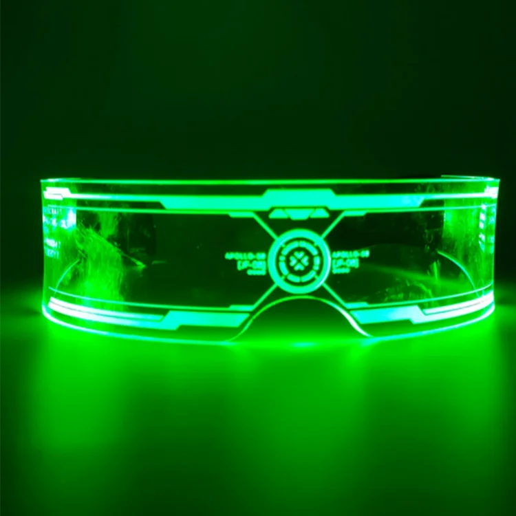 Hot Sell LED Visor Glasses Customized Halloween Bars Clubs Displayed Eye Glasses