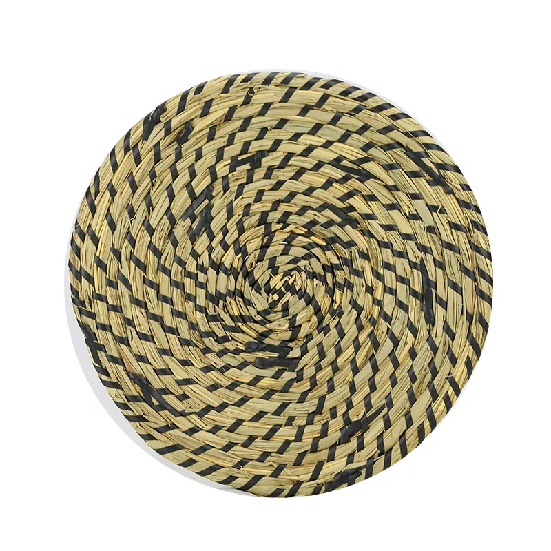 HUAYI Hand woven natural round straw placemat for home or restaurant