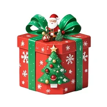 Santa Claus Red Tote Paper Box Christmas Eve Apple Candy White Cardboard Packaging Gift Box