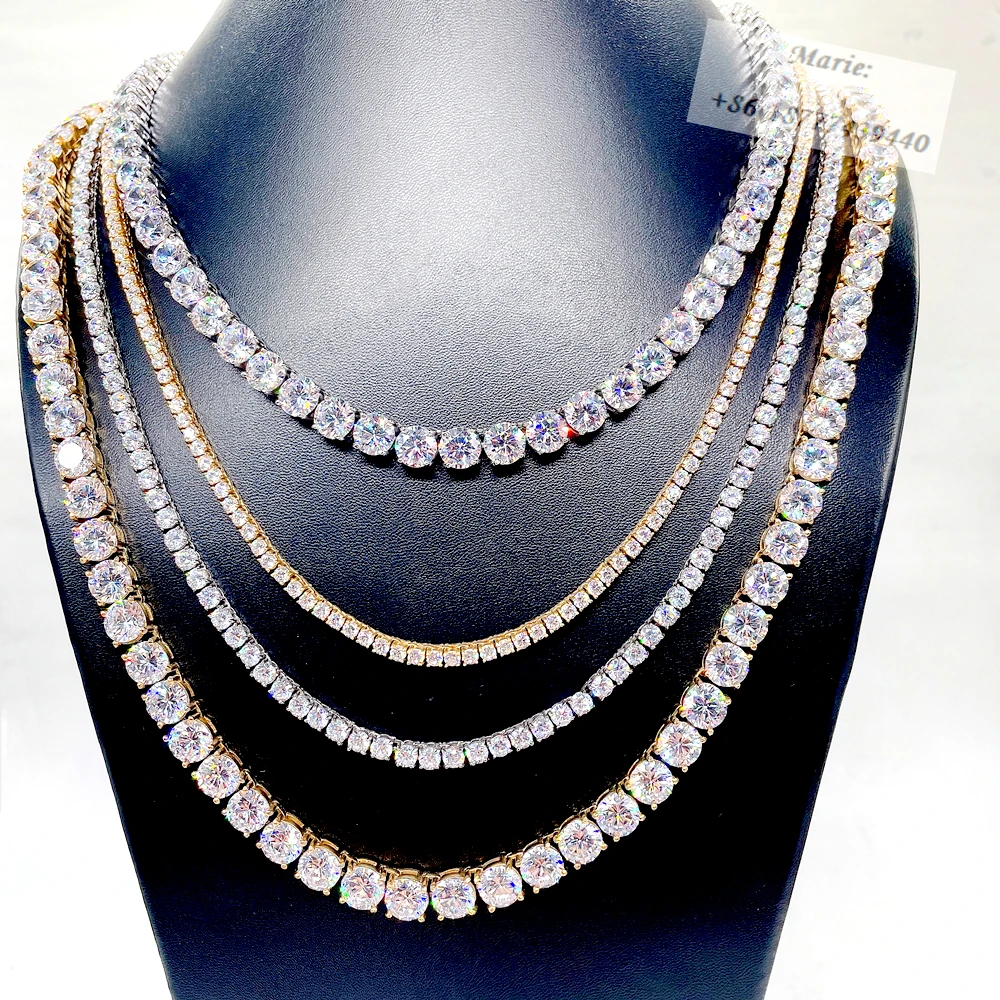 Hiphop 316l Tennis Necklace Cz Jewelry 