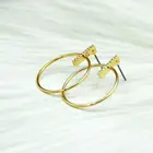Hoop Big Shiny Rhinestone Crystal Geometric Fashion Jewelry Circle Round Hoop Earrings For Women