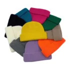 2022 New Solid Plain Winter Hat Custom Blank Unisex Cotton Soft Women Warm Knitted Beanies