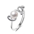 Letter Ring RINNTIN GPR04 Unique Design New Arrivals Sterling Silver 925 Letter Love Pearl Ring