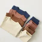 Pajamas Baby Ribbed Solid Color Pajamas Clothing Sets Long Tracksuits For Toddlers Kids