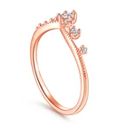 Gold Rings With Luxury Rose Gold Plate Silver Rings With Gemstone Women Cubic Zirconia Rings