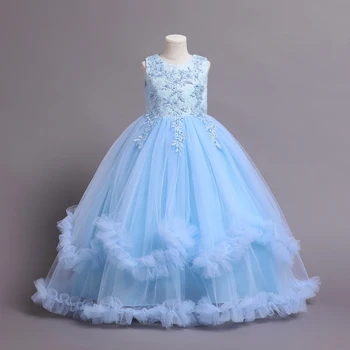 Latest Frock Dress Names Long Design Luxury Flower Girl Kids Wedding Party Fashion Dresses XR018