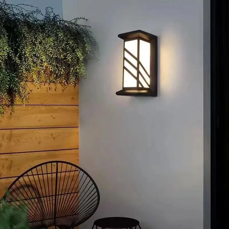 Outdoor waterproof Led wall light art creative Modern hotel villa restaurant channel 20w high-light landscape light black house