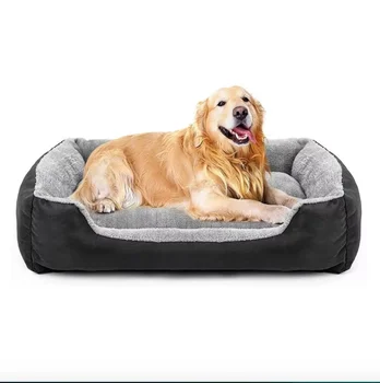 Dropshipping Wholesale Custom Luxury Pet Bed Soft Dog Nest Large Rectangle Dual Use Double Sided Breathable Pet Dog Cat Sofa Bed