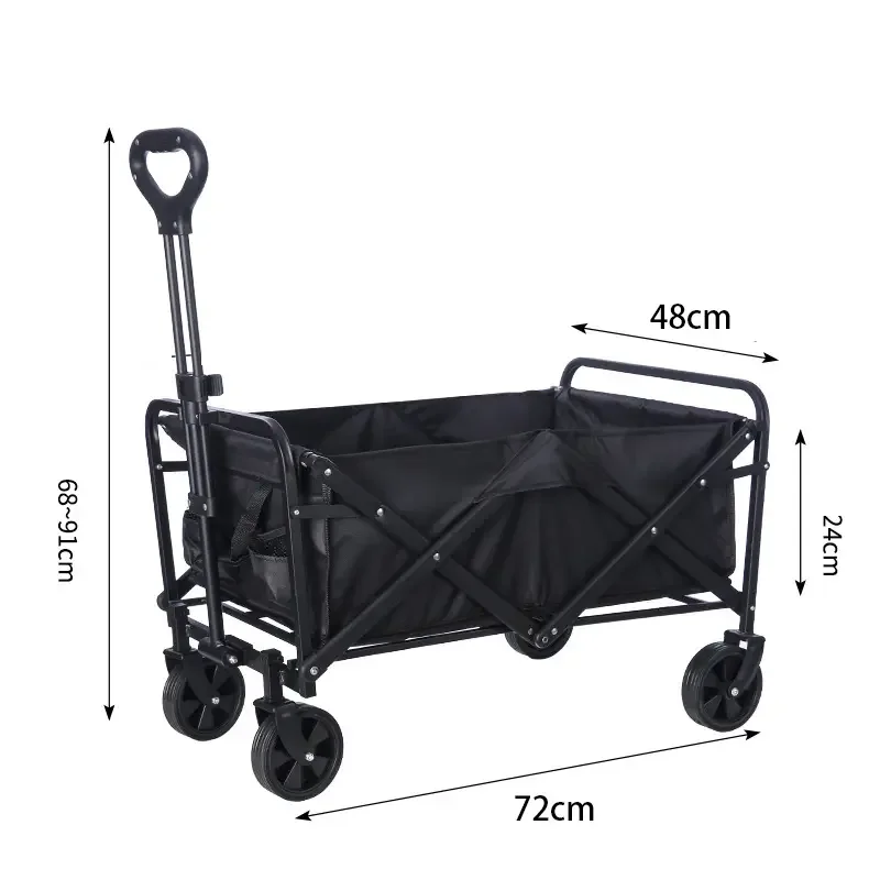 Camping folding handcart outdoor travel cart mini folding portable handcart 4-wheel camping cart