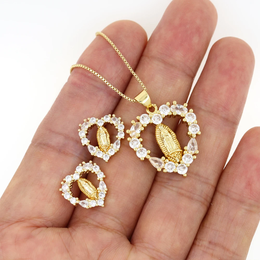 24k Gold Plated Cz Stone Paved Heart 