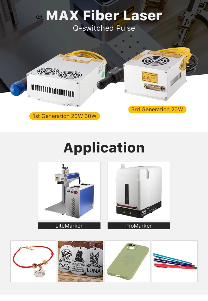 For Cloudray New 20W/30W Laser Fiber Source for Condition Marking Machine